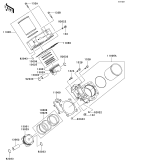 KAWASAKI, KVF650-A1 2002, CYLINDER/PISTON(S)
