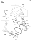 KAWASAKI, KVF650-A1 2002, CONVERTER COVER/DRIVE BELT