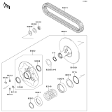 KAWASAKI, KVF650FEF 2014, DRIVEN CONVERTER/DRIVE BELT