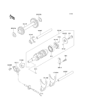 KAWASAKI, KLF220-A5 1992,KLF220-A6 1993,KLF220-A7 1994,KLF220-A8 1995,KLF220-A8A 1995, GEAR CHANGE DRUM/SHIFT FORK(S)