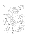 KAWASAKI, KLF220-A5 1992,KLF220-A6 1993,KLF220-A7 1994,KLF220-A8 1995,KLF220-A8A 1995, REAR HUB