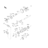 KAWASAKI, KLF300-C9 1997, GEAR CHANGE DRUM/SHIFT FORK(S)