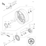 KAWASAKI, ZX1002KPFNN 2023,ZX1002KPFAN 2023,ZX1002KRFNN 2024,ZX1002KRFAN 2024, REAR HUB