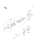 KAWASAKI, VN1600A6F 2006, GEAR CHANGE DRUM/SHIFT FORK(S)