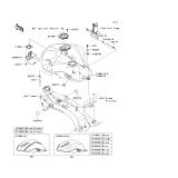 KAWASAKI, ZR1000C7F 2007,ZR1000C8F 2008,ZR1000C9F 2009, FUEL TANK