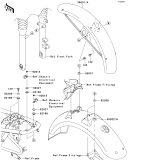 KAWASAKI, EJ800ADF 2013,EJ800ADFA 2013,EJ800AEF 2014,EJ800AEFA 2014, FENDERS