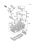 KAWASAKI, ZX900-A3 1986,ZX900-A4 1987,ZX900-A5 1988,ZX900-A5A 1988, CYLINDER HEAD