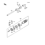 KAWASAKI, ZX900-A3 1986,ZX900-A4 1987,ZX900-A5 1988,ZX900-A5A 1988, GEAR CHANGE DRUM/SHIFT FORK(S)