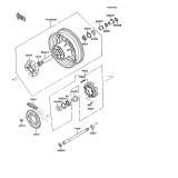 KAWASAKI, ZX900-A3 1986,ZX900-A4 1987,ZX900-A5 1988,ZX900-A5A 1988, REAR HUB