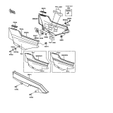 KAWASAKI, ZX900-A3 1986,ZX900-A4 1987,ZX900-A5 1988,ZX900-A5A 1988, SIDE COVERS/CHAIN COVER