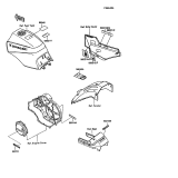 KAWASAKI, ZX900-A3 1986,ZX900-A4 1987,ZX900-A5 1988,ZX900-A5A 1988, LABELS