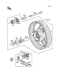 KAWASAKI, ZX750-F1 1987,ZX750-F2 1988,ZX750-F2A 1988,ZX750-F3 1989, FRONT HUB