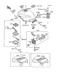 KAWASAKI, ZX750-F1 1987,ZX750-F2 1988,ZX750-F2A 1988,ZX750-F3 1989, FUEL TANK