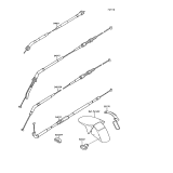 KAWASAKI, ZX750-F1 1987,ZX750-F2 1988,ZX750-F2A 1988,ZX750-F3 1989, CABLES
