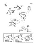 KAWASAKI, ZX750-F1 1987,ZX750-F2 1988,ZX750-F2A 1988,ZX750-F3 1989, SIDE COVERS