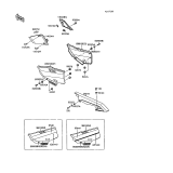 KAWASAKI, ZX750-F1 1987,ZX750-F2 1988,ZX750-F2A 1988,ZX750-F3 1989, SIDE COVERS
