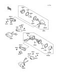 KAWASAKI, ZX750-F1 1987,ZX750-F2 1988,ZX750-F2A 1988,ZX750-F3 1989, TURN SIGNALS(STAY TYPE)