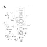 KAWASAKI, KL650-B1 1989,KL650-B2 1990,KL650-B3 1991, CYLINDER/PISTON