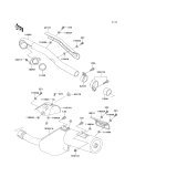 KAWASAKI, KL650-B1 1989,KL650-B2 1990,KL650-B3 1991, MUFFLER