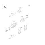 KAWASAKI, KL650-B1 1989,KL650-B2 1990,KL650-B3 1991, CHANGE DRUM/SHIFT FORK
