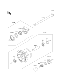KAWASAKI, KL650-B1 1989,KL650-B2 1990,KL650-B3 1991, FRONT HUB