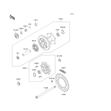KAWASAKI, KL650-B1 1989,KL650-B2 1990,KL650-B3 1991, REAR HUB