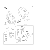 KAWASAKI, KL650-B1 1989,KL650-B2 1990,KL650-B3 1991, FRONT CALIPER