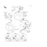 KAWASAKI, KL650-B1 1989,KL650-B2 1990,KL650-B3 1991, FUEL TANK