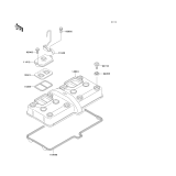 KAWASAKI, ZX600-E1 1993,ZX600-E2 1994,ZX600-E3 1995, CYLINDER HEAD COVER