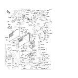 KAWASAKI, ZX600-E1 1993,ZX600-E2 1994,ZX600-E3 1995, RADIATOR