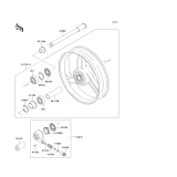 KAWASAKI, ZX600-E1 1993,ZX600-E2 1994,ZX600-E3 1995, FRONT HUB