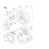 KAWASAKI, ZX600-E1 1993,ZX600-E2 1994,ZX600-E3 1995, REAR HUB