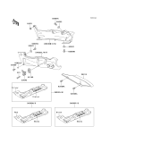 KAWASAKI, ZX600-E1 1993,ZX600-E2 1994,ZX600-E3 1995, SIDE COVERS/CHAIN COVER