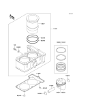 KAWASAKI, EX250-F6 1992,EX250-F8 1994,EX250-F9 1995, CYLINDER/PISTON(S)