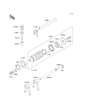 KAWASAKI, EX250-F6 1992,EX250-F8 1994,EX250-F9 1995, GEAR CHANGE DRUM/SHIFT FORK(S)