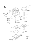 KAWASAKI, EX250-F6 1992,EX250-F8 1994,EX250-F9 1995, CARBURETOR PARTS