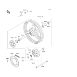 KAWASAKI, EX250-F6 1992,EX250-F8 1994,EX250-F9 1995, REAR HUB
