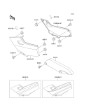 KAWASAKI, EX250-F6 1992,EX250-F8 1994,EX250-F9 1995, SIDE COVERS/CHAIN COVER