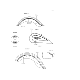 KAWASAKI, VN1500-F2 1999, DECALS(BLUE/SILVER)