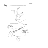 KAWASAKI, KX100-A1 1989,KX100-A2 1990, KICKSTARTER MECHANISM