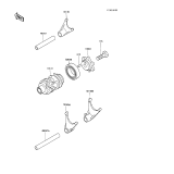 KAWASAKI, KX100-A1 1989,KX100-A2 1990, GEAR CHANGE DRUM/SHIFT FORK(S)