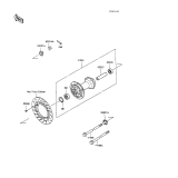 KAWASAKI, KX100-A1 1989,KX100-A2 1990, FRONT HUB