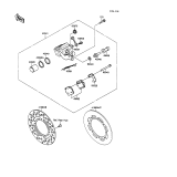 KAWASAKI, KX100-A1 1989,KX100-A2 1990, REAR BRAKE