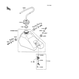 KAWASAKI, KX100-A1 1989,KX100-A2 1990, FUEL TANK