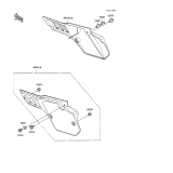KAWASAKI, KX100-A1 1989,KX100-A2 1990, SIDE COVERS