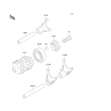 KAWASAKI, KX85-A1 2001,KX85-A2 2002,KX85-B1 2001,KX85-B2 2002, GEAR CHANGE DRUM/SHIFT FORK(S)